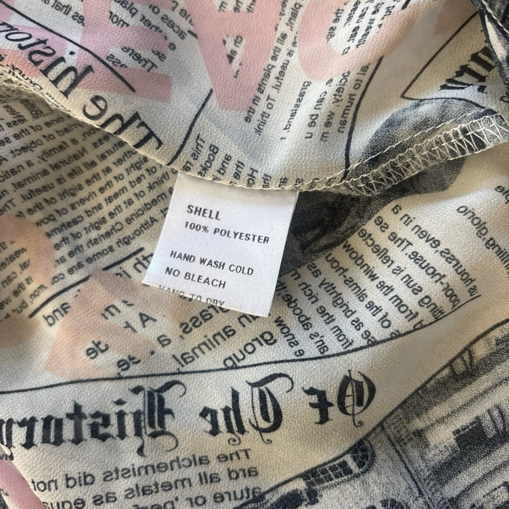 Trendy Newspaper Print Button Down Shirt - Picture 6 of 8